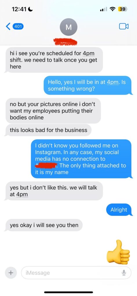 AIO - boss contacted me (21F) regarding bikini pictures I posted online