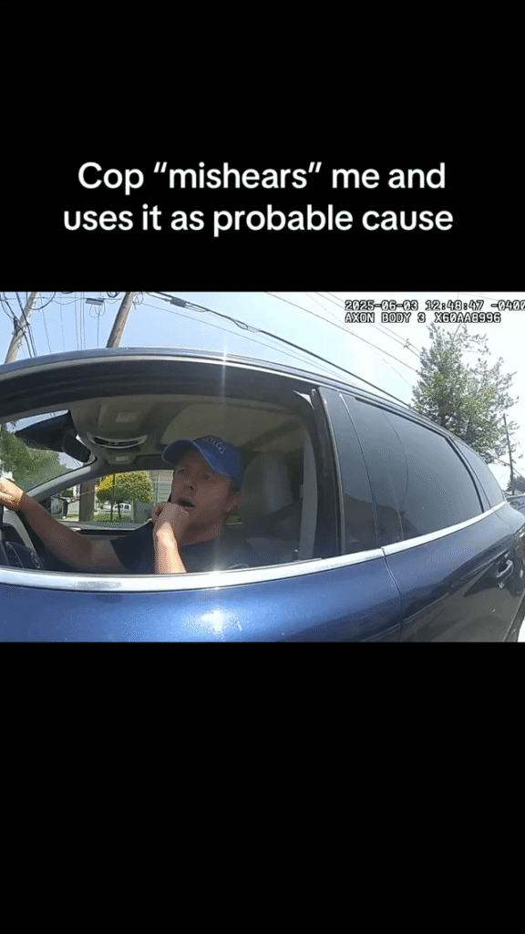 Man gets stopped by police because he “misspoke”