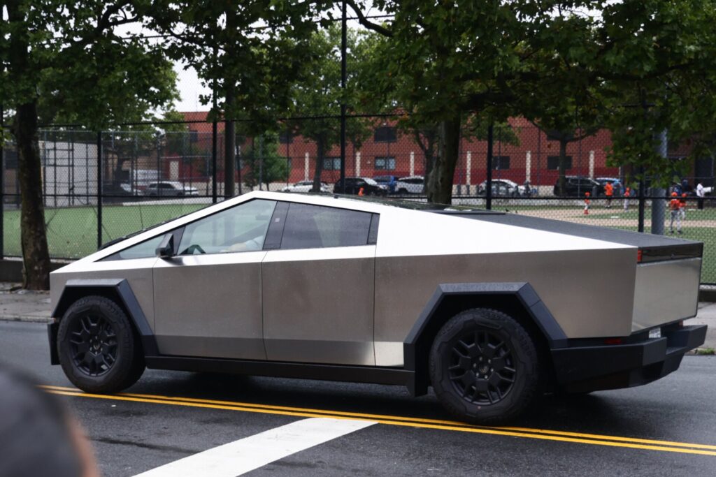 A Tesla Cybertruck On A Road
