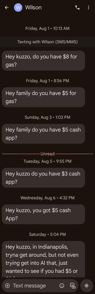 My cousin keeps asking me for $5–$6 almost every day… is this normal??
