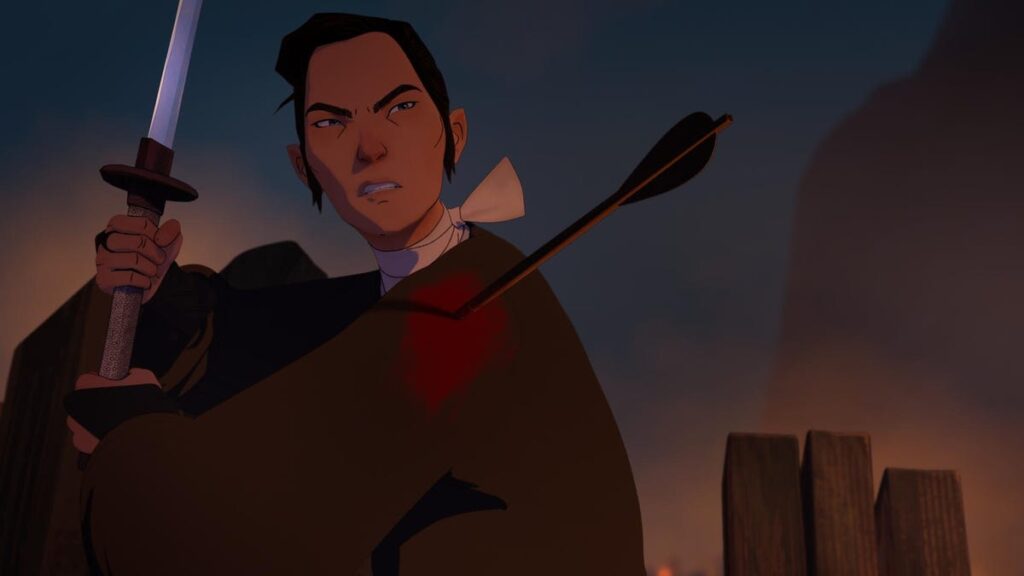 animated warrior in Netflix&apos;s Blue Eye Samurai