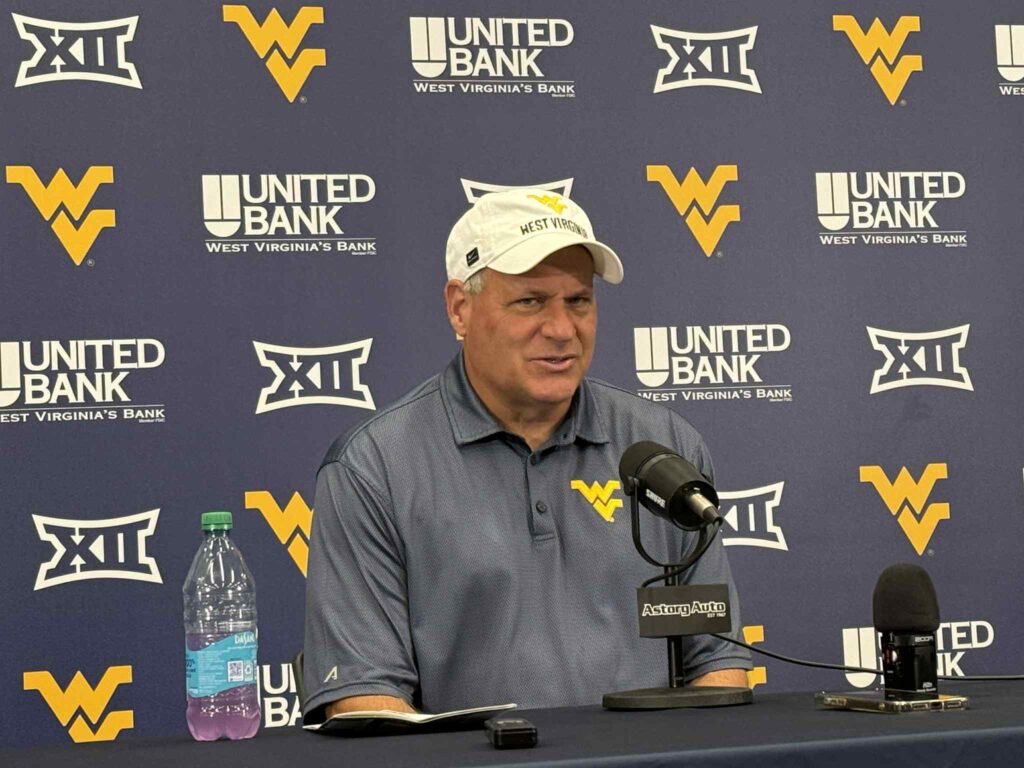 West Virginia running back Tye Edwards preparing for practice