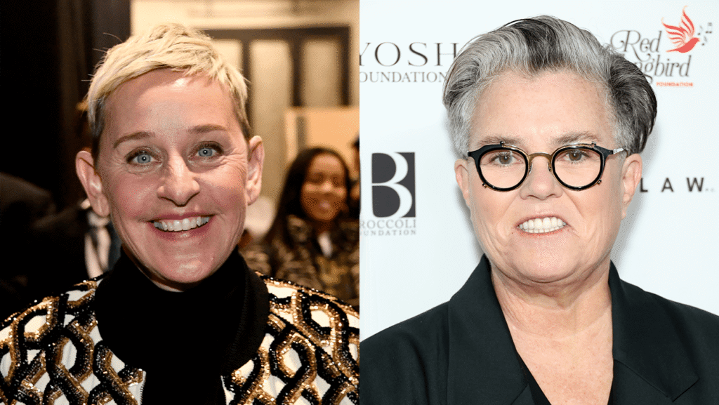 Ellen DeGeneres (left) and Rosie O'Donnell