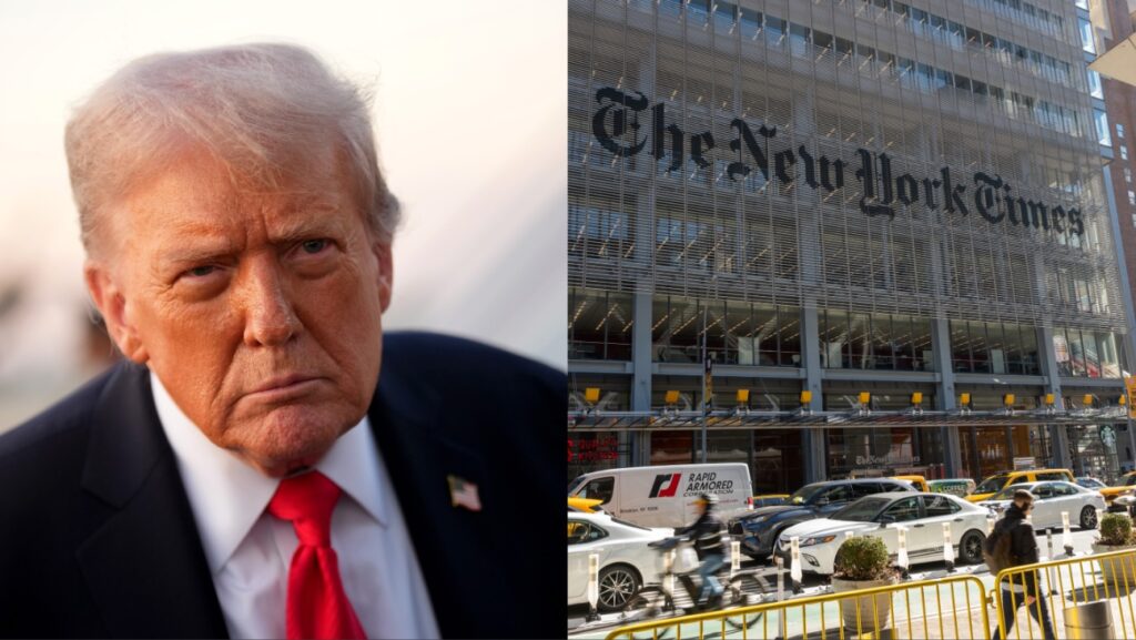 Donald Trump and NYT HQ