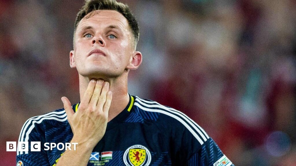 Lawrence Shankland celebrates at Ibrox