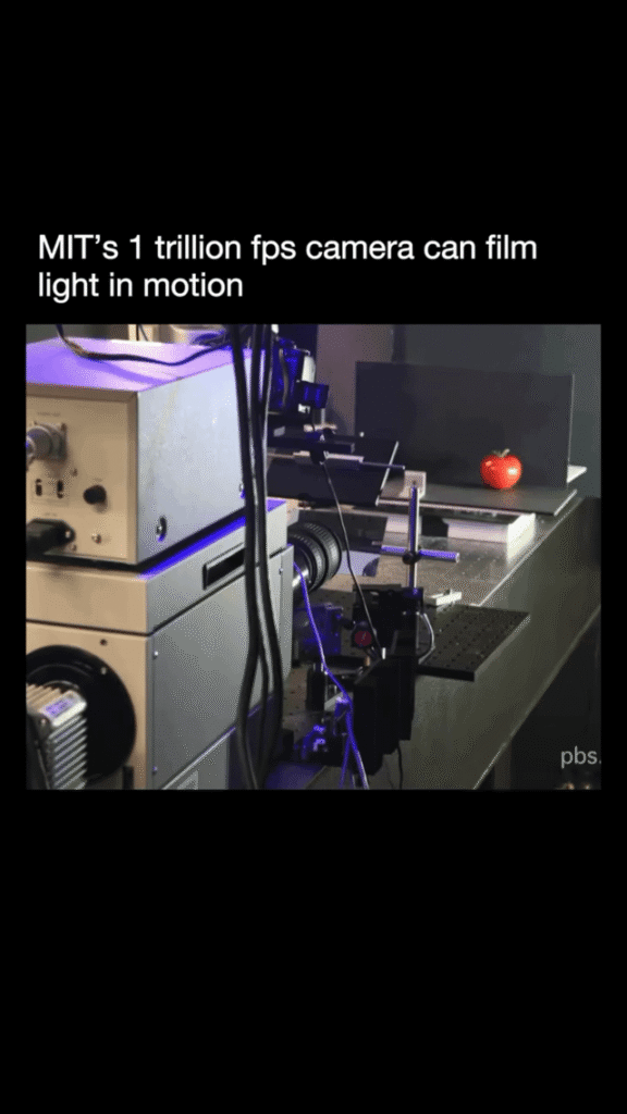 MIT has built a camera so fast it can capture light itself. The camera records at 1 trillion frames per second, allowing scientists to slow down the fastest thing in the universe and watch it move through a scene.