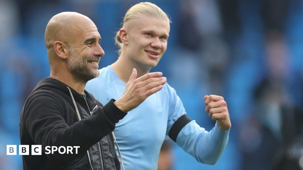 Erling Haaland and Pep Guardiola