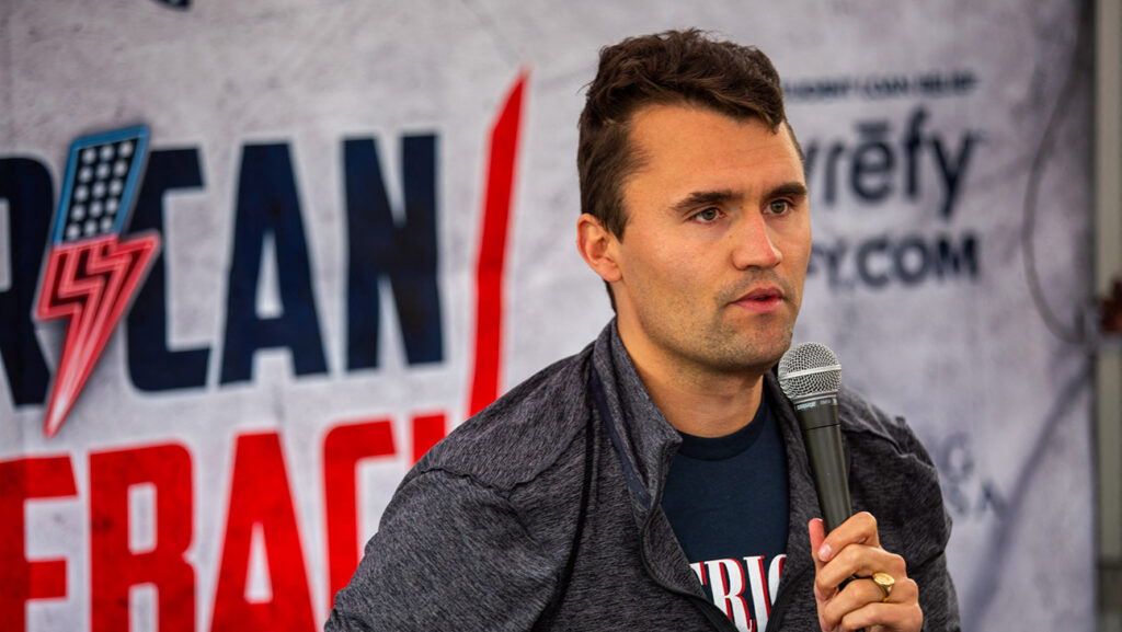 Right-wing activist Charlie Kirk debates with CSUN students during his American Comeback tour stop at CSUN in North