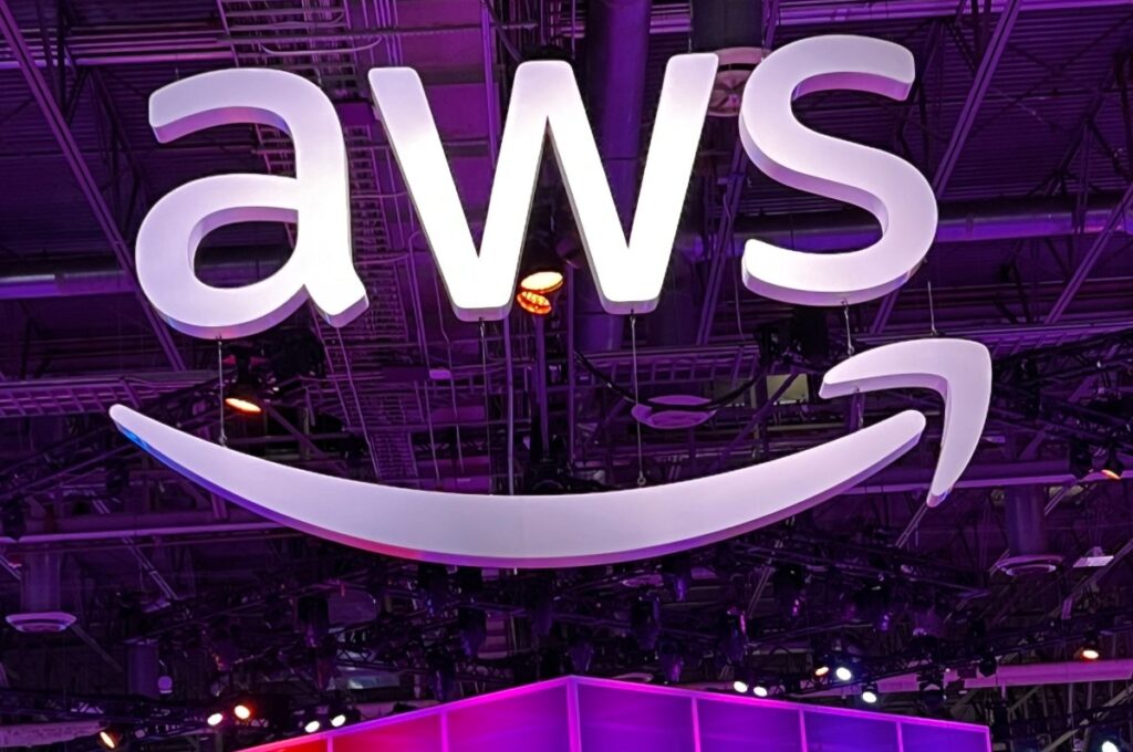 AWS exceeds Wall Street’s expectations as demand for cloud infra remains high AWS signage