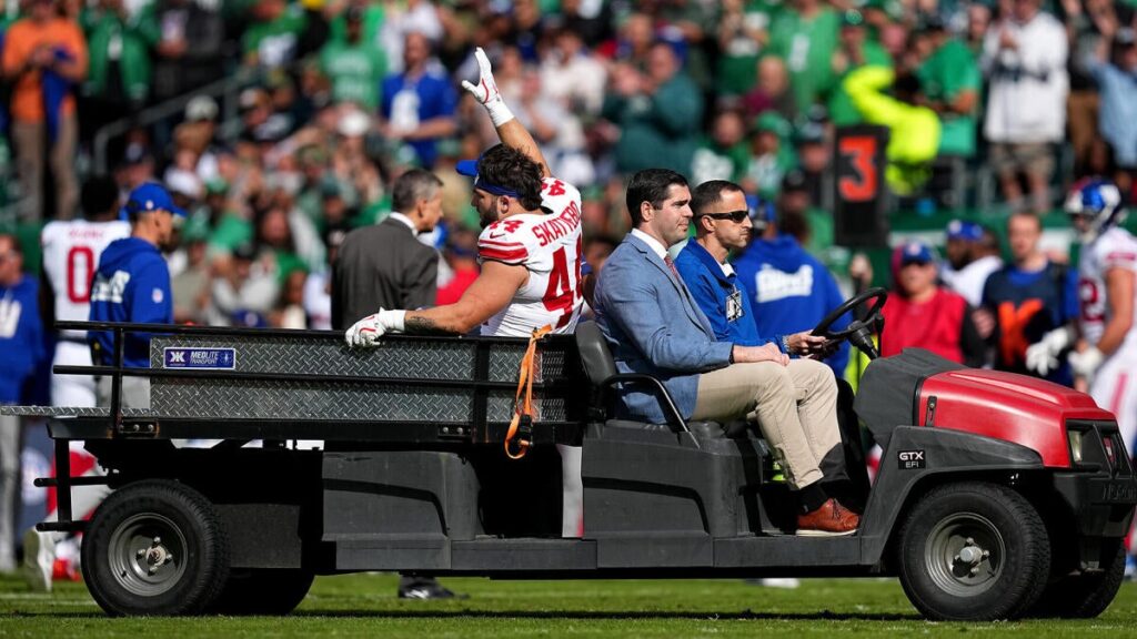 Cam Skattebo suffers dislocated ankle vs. Eagles: Rookie RB undergoes successful surgery