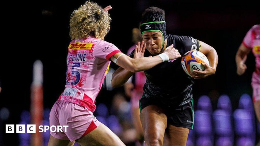 Harlequins Women 52-22 Loughborough Lightning: Ellie Kildunne returns in PWR thriller Ellie Kildunne of Harlequins attempts to tackle Sadia Kabeya of Loughborough Lightning