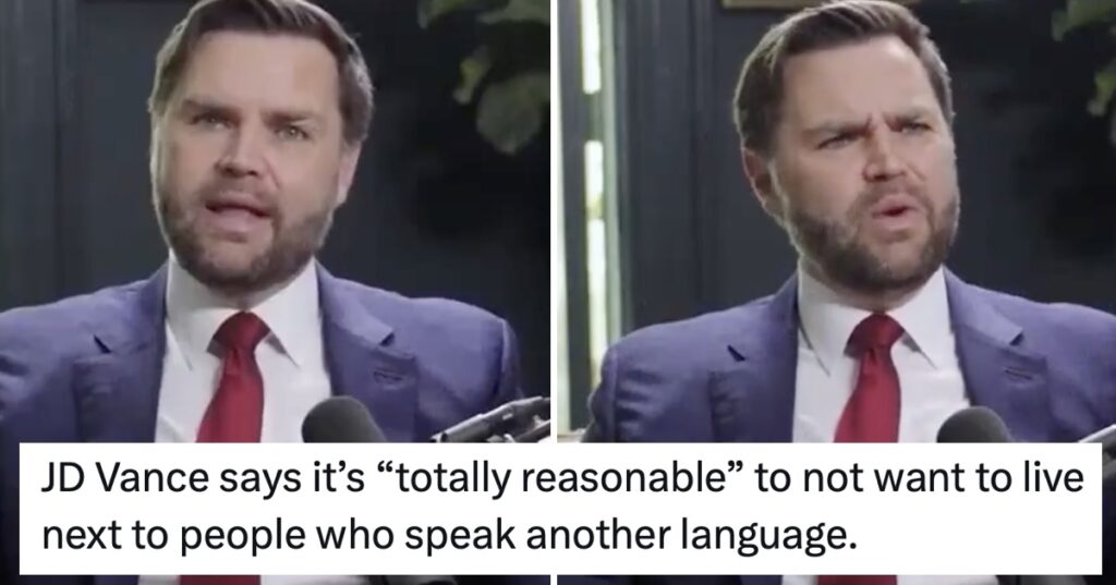 JD Vance said to love thy neighbor, unless they speak another language – 17 spot-on clap backs that don’t need any translation