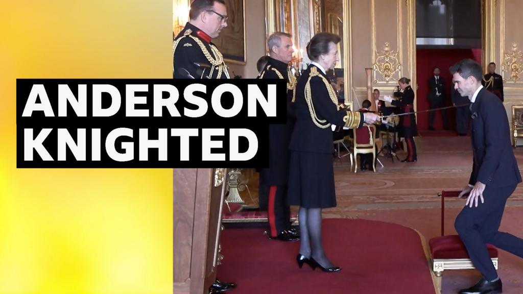 Jimmy Anderson: England cricketer receives knighthood at Windsor Castle Princess Royal and Sir Jimmy Anderson