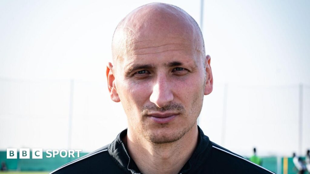 Jonjo Shelvey pictured before a training session with Arabian Falcons