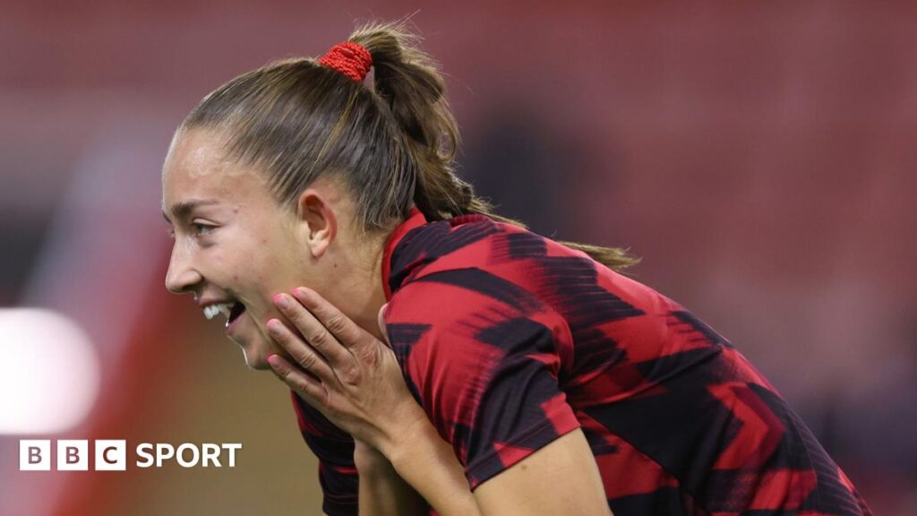 Maya Le Tissier wheels away in celebration