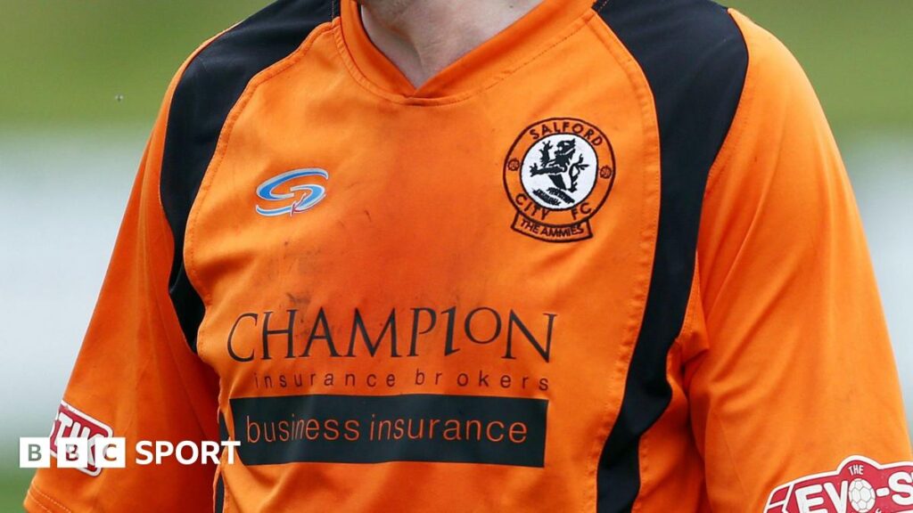 Salford City's 2013-14 home shirt, in orange
