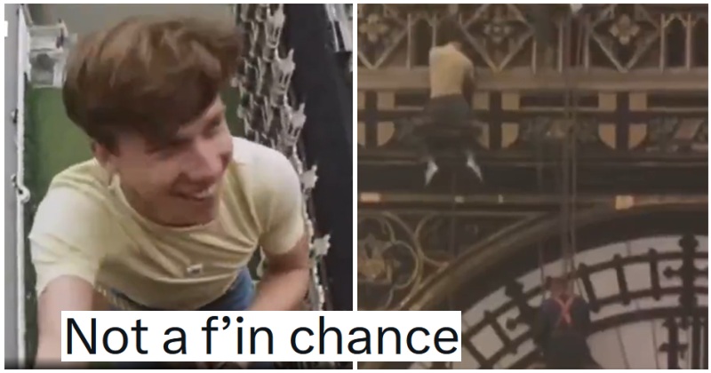 This vintage Blue Peter clip of Peter Duncan dangling over Big Ben is still giving people the heebie-jeebies