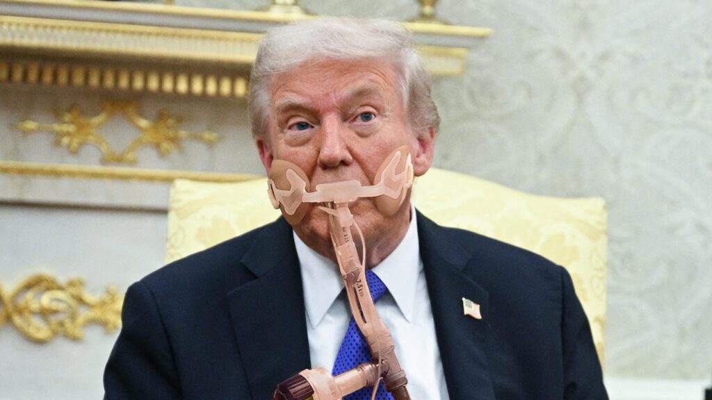 Trump Accused Of Using Makeup To Conceal Ventilator