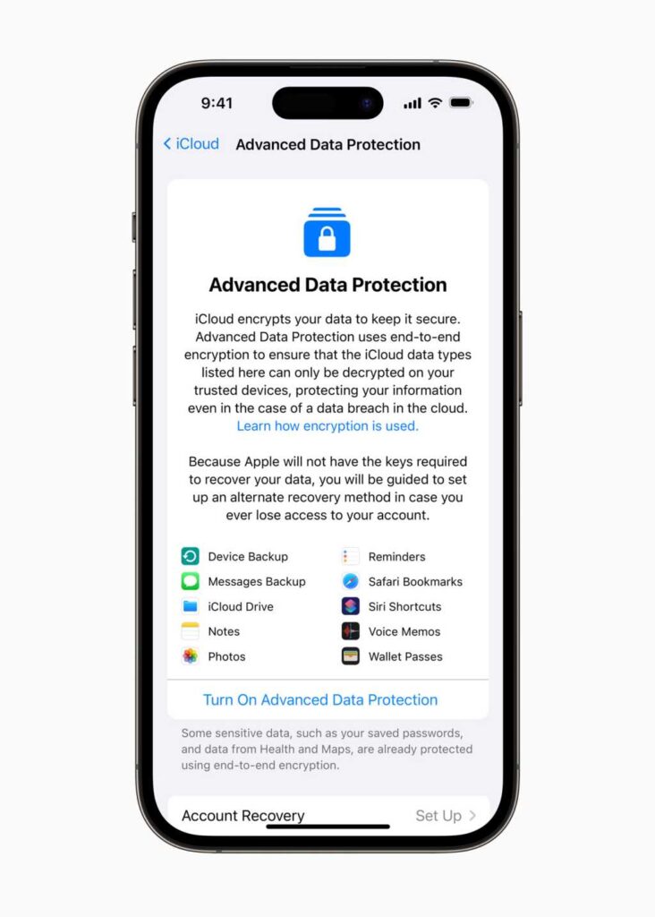 Advanced Data Protection on iPhone