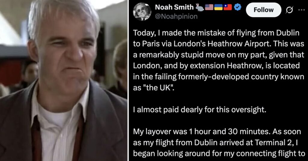 An American trolled the whole of the ‘failing state’ UK because he had a rubbish time at Heathrow and these Brits simply weren’t having it