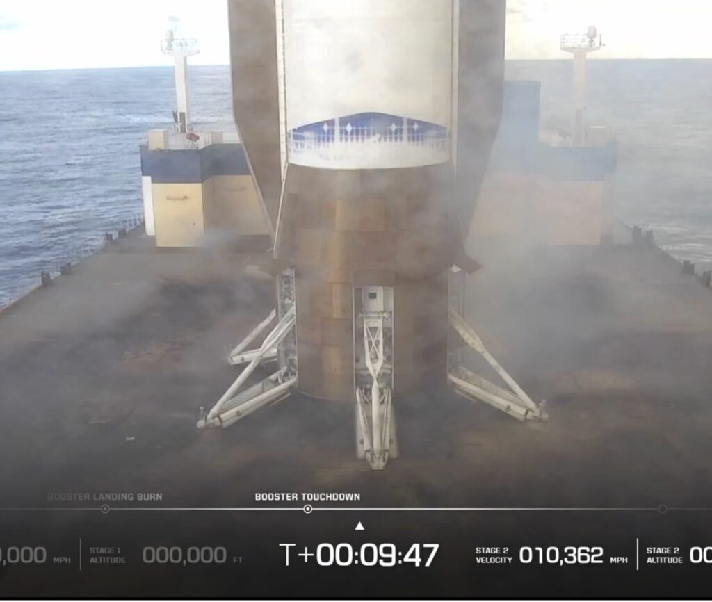 Blue Origin sticks first New Glenn rocket landing and launches NASA spacecraft Blue Origin's New Glenn booster on the company's landing platform in the ocean