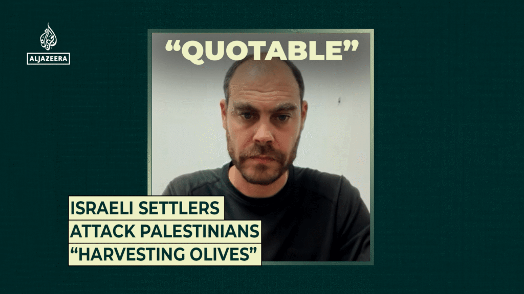Israeli settlers attack Palestinians “harvesting olives”
