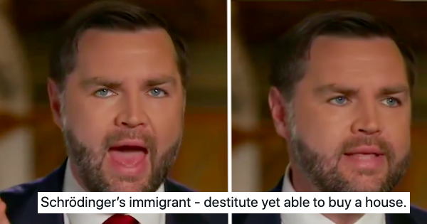 JD Vance stops blaming immigrants for stealing jobs and starts blaming immigrants for stealing homes