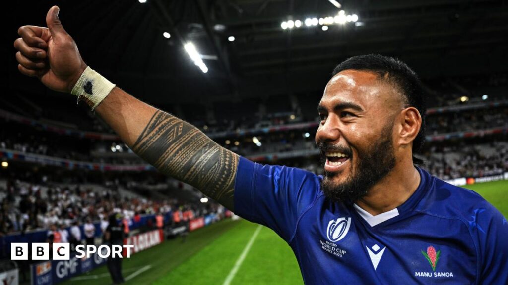 Manu Tuilagi: Samoa option for 2027 Rugby World Cup open Manu Tuilagi smiles