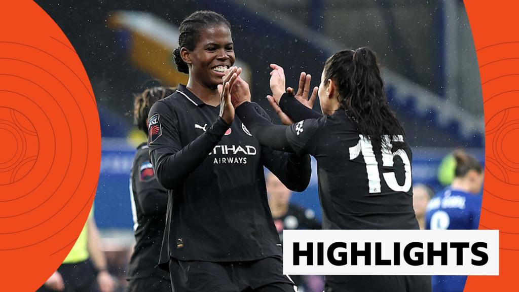 Miedema and Shaw star in win over Everton as Man City go top of WSL Khadija Shaw celebrates scoring the winning goal with teammate Leila Ouahabi