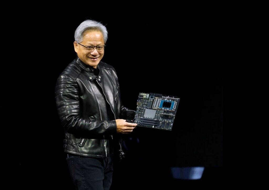 Nvidia’s record $57B revenue and upbeat forecast quiets AI bubble talk NVIDIA CEO Jensen Huang