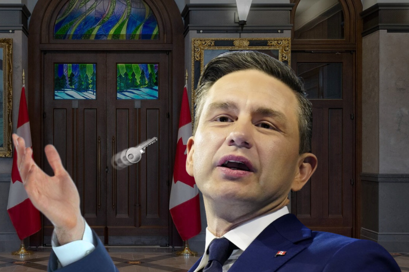 Poilievre prevents more MPs from leaving party by locking doors, swallowing key