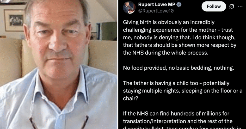 Rupert Lowe said men had it too tough during childbirth and every mother on the planet lined up to smack him down