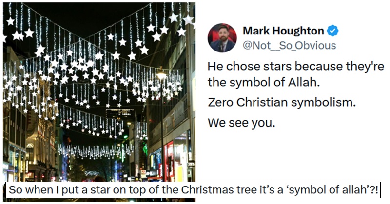 Someone claimed that the Oxford Street Christmas lights are ‘symbols of Allah’, and got owned to the Moon and back 19 stellar takedowns