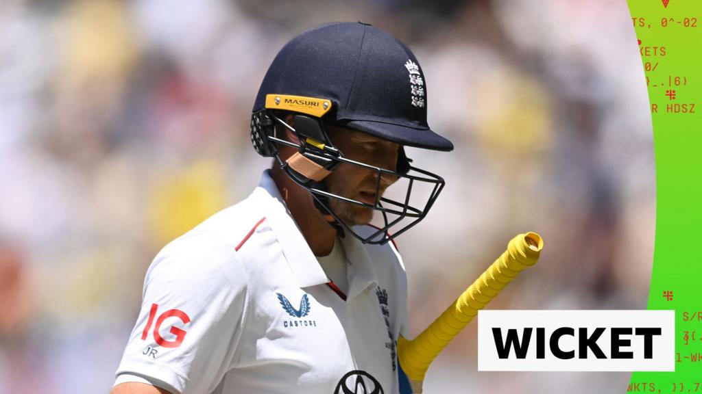 The Ashes first Test – day one: Mitchell Starc takes his third wicket as Joe Root falls for a duck Joe Root