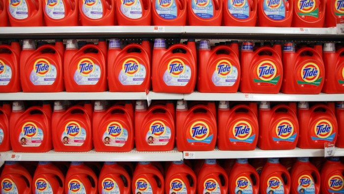 Time for anti-tech stocks Shelves stocked with large orange bottles of Procter & Gamble's Tide detergent in various varieties at a Wal-Mart store.