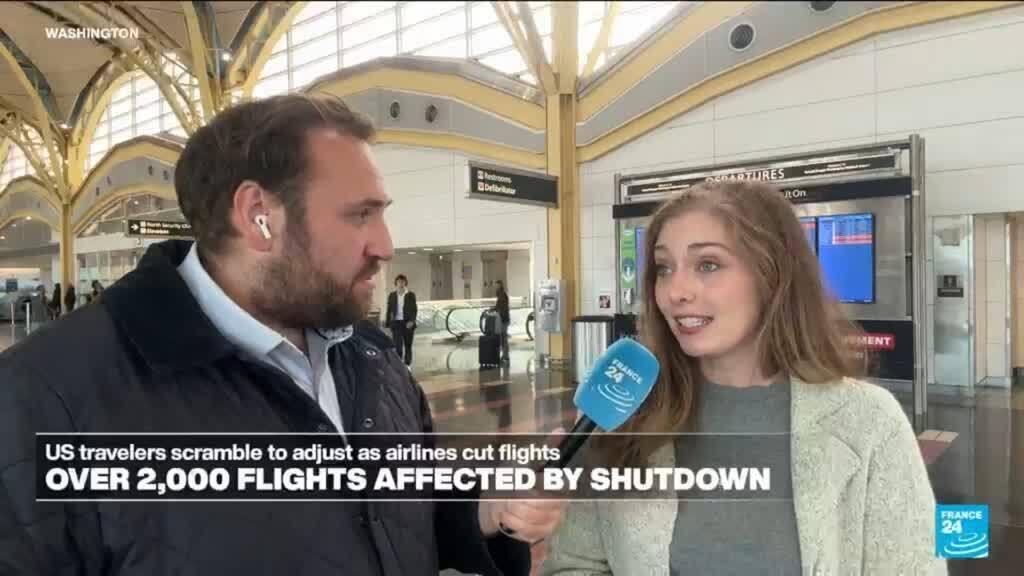 US travellers scramble to adjust as hundreds of flights are cancelled over shutdown