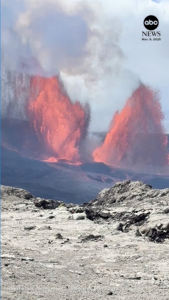 WATCH: Funnel cloud of ash forms next to spewing lava in Hawaii stream logo