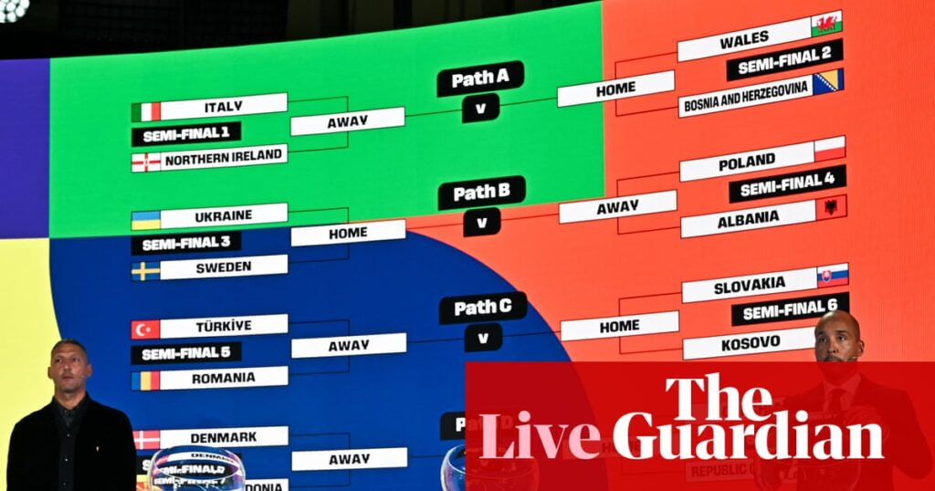World Cup 2026 playoffs draw: Wales v Bosnia and Herzegovina, Czechia v Republic of Ireland, Italy v Northern Ireland – live | World Cup 2026 qualifiers