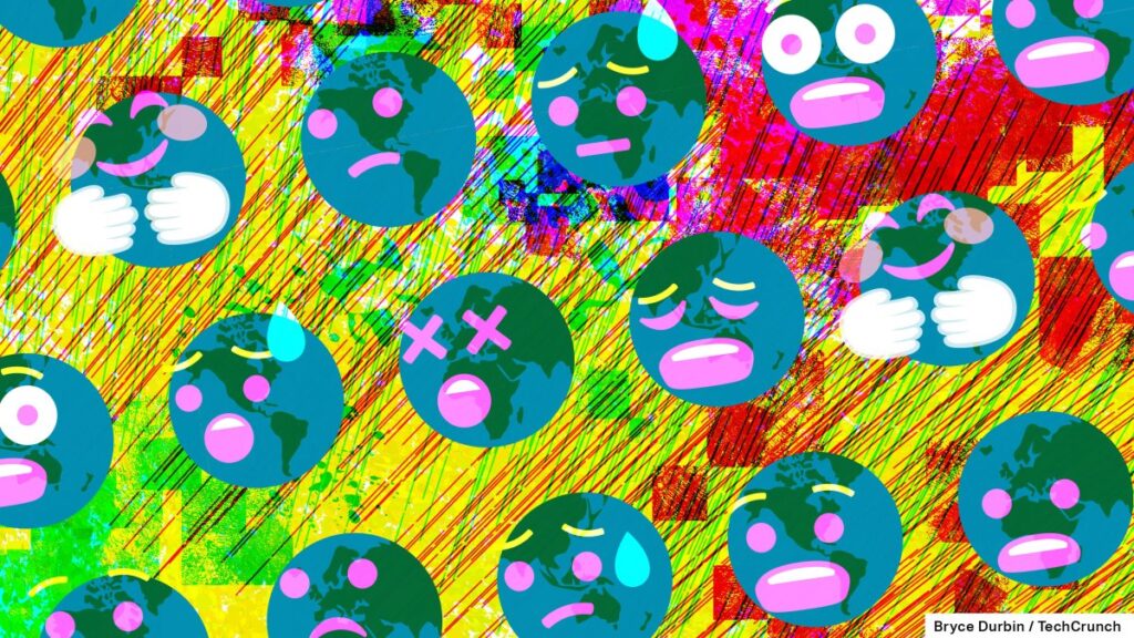 A range of potential emoji depicting climate change