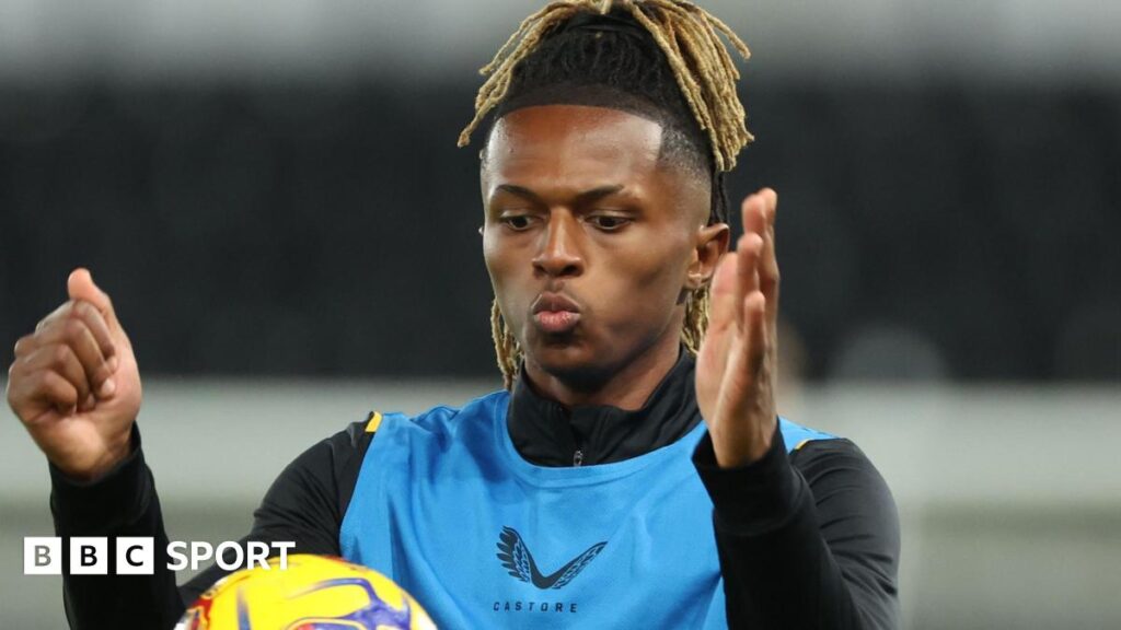 Ethan McLeod controls the ball