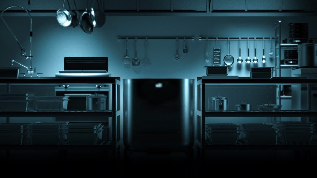 How Mill closed the deal with Amazon and Whole Foods Mill's commercial food bin stands in a kitchen.