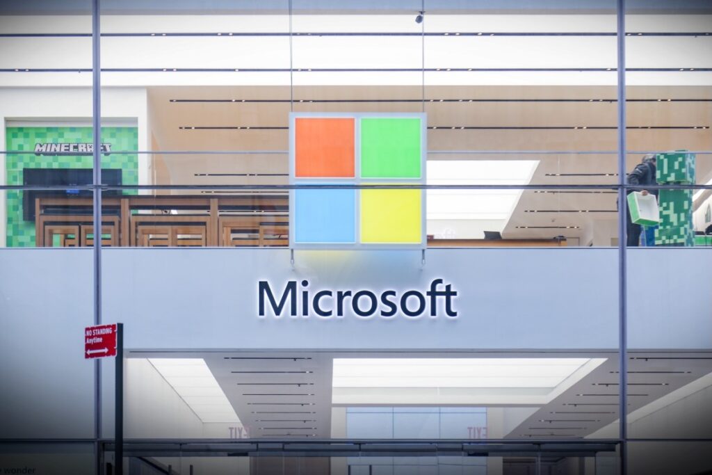 Microsoft announces glut of new data centers but says it won’t let your electricity bill go up A Microsoft store entrance with the company's logo on top in midtown Manhattan