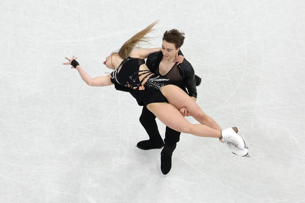 Katerina Mrazkova and partner Daniel Mrazek of Team Czechia compete in Ice Dance - Rhythm Dance Qualification on day three of the Milano Cortina 2026 Winter Olympic games at Milano Ice Skating Arena on February 09, 2026 in Milan, Italy.